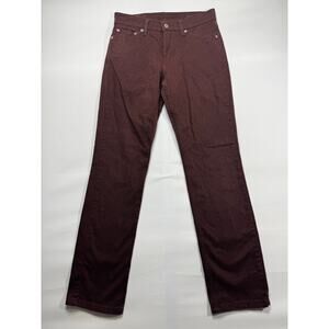 Levi's 511 Men's Slim Fit Warm Flannel Burgundy Jeans - Size 28x30 (28x29.5)